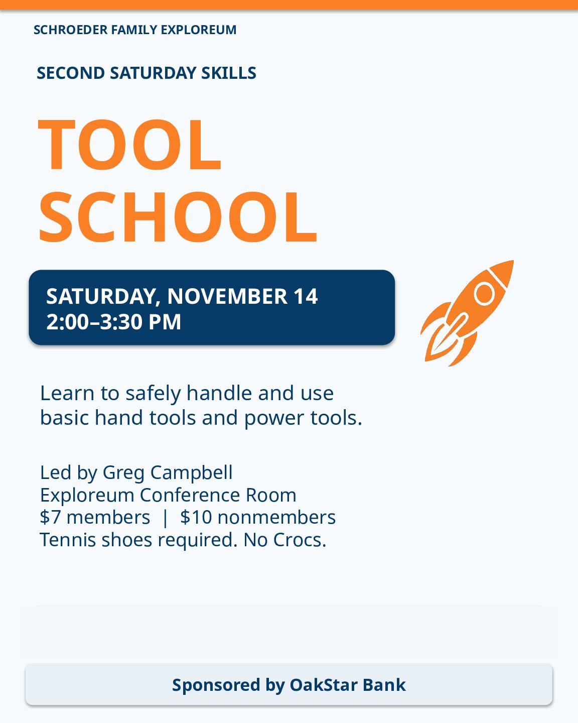 Second Saturday Skills: Tool School